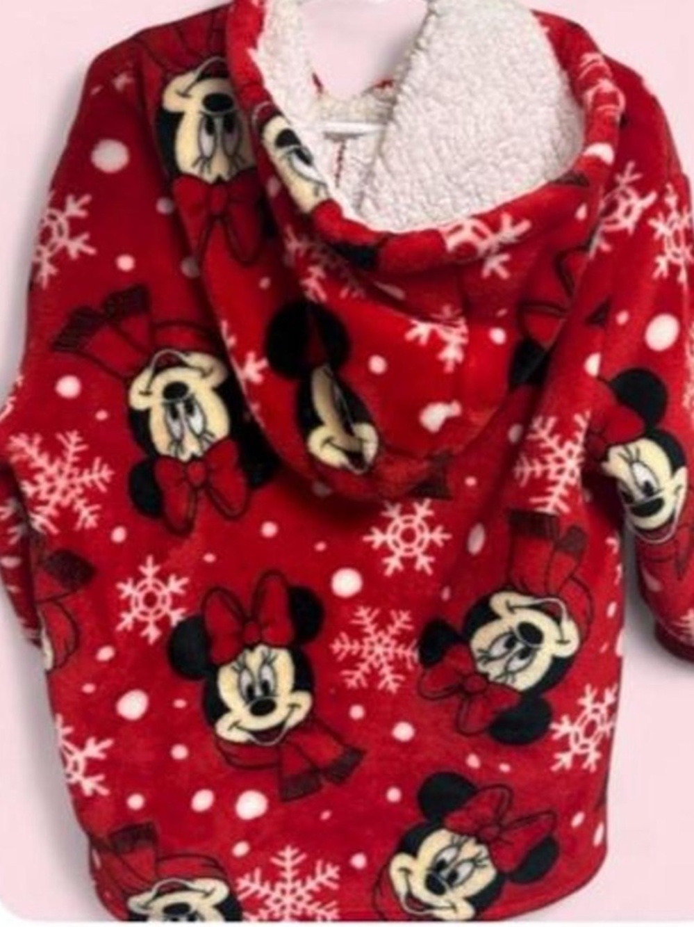 Disney Red Minnie Mouse Sherpa Hooded Pullover